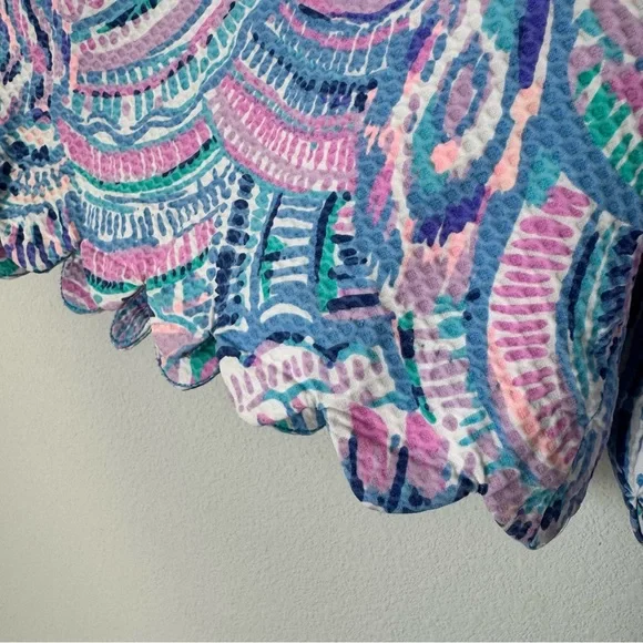 Lilly Pulitzer The Buttercup Shorts Size 2 Happy as a Clam Print Scalloped Pink - Picture 6 of 12